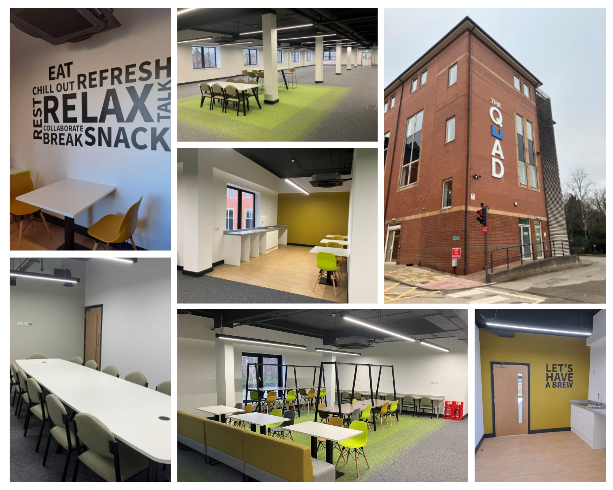 Photo collage of offices fit out done by FIREM.