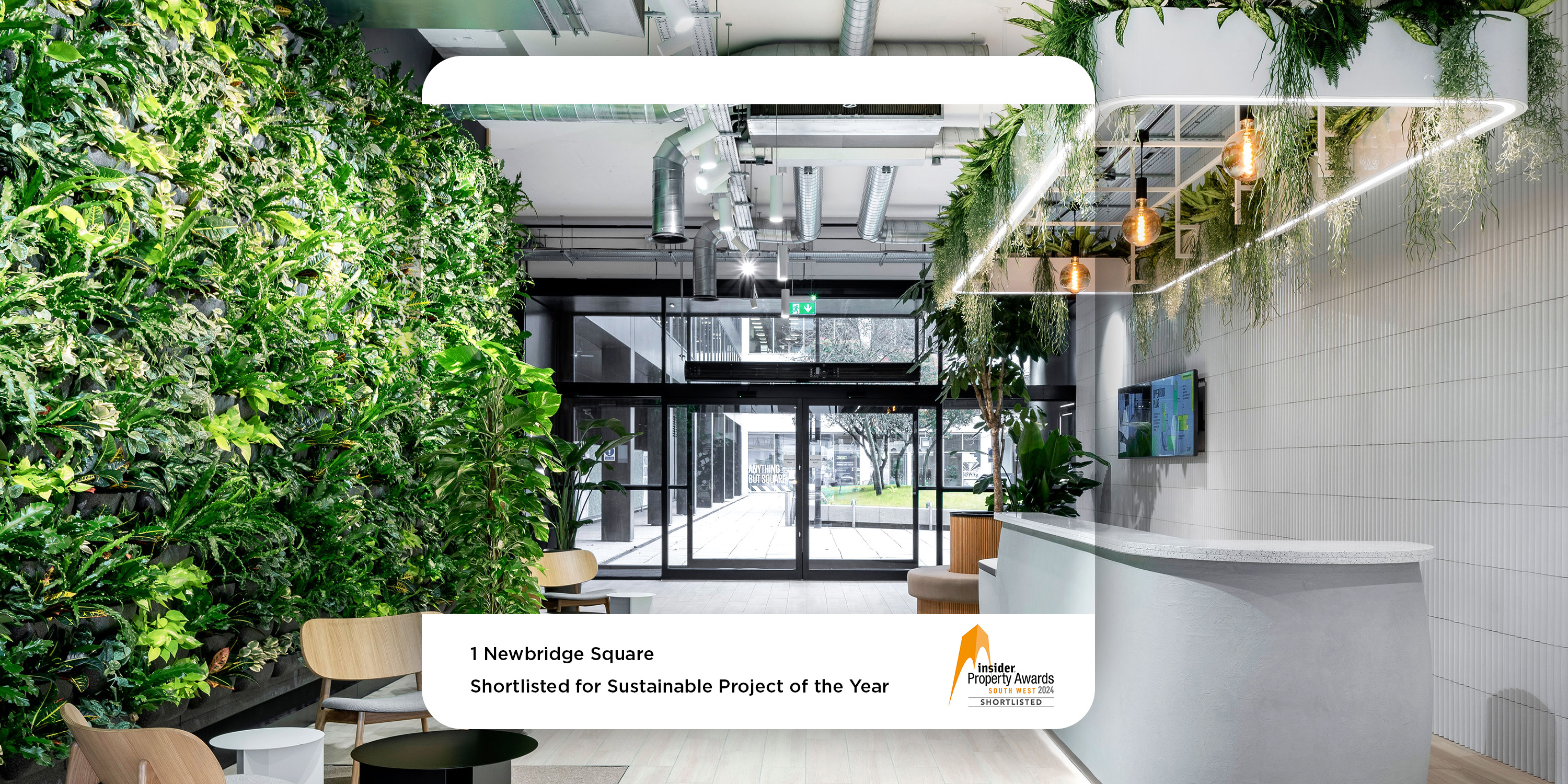 Image of 1 Newbridge Square in Swindon, showcasing sustainable office spaces shortlisted for Sustainable Project of the Year