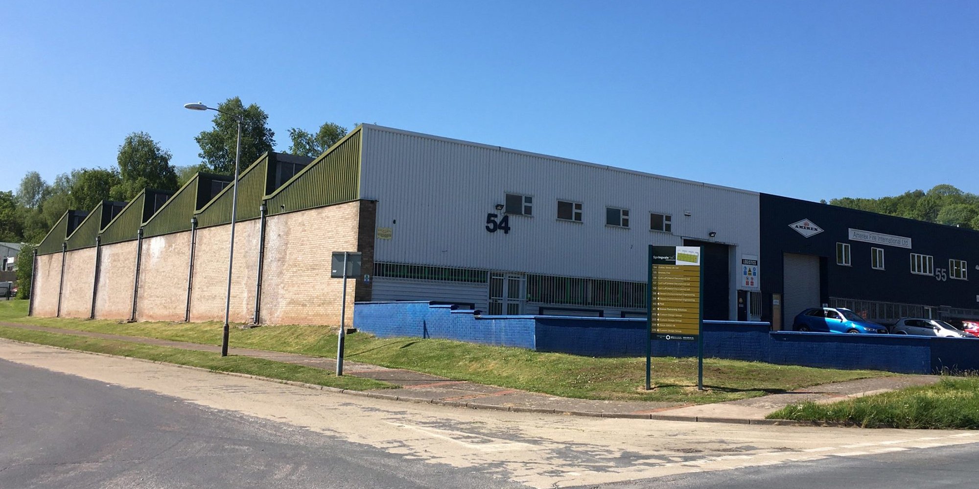 Exterior shot of Unit 54 at Springvale Industrial Estate