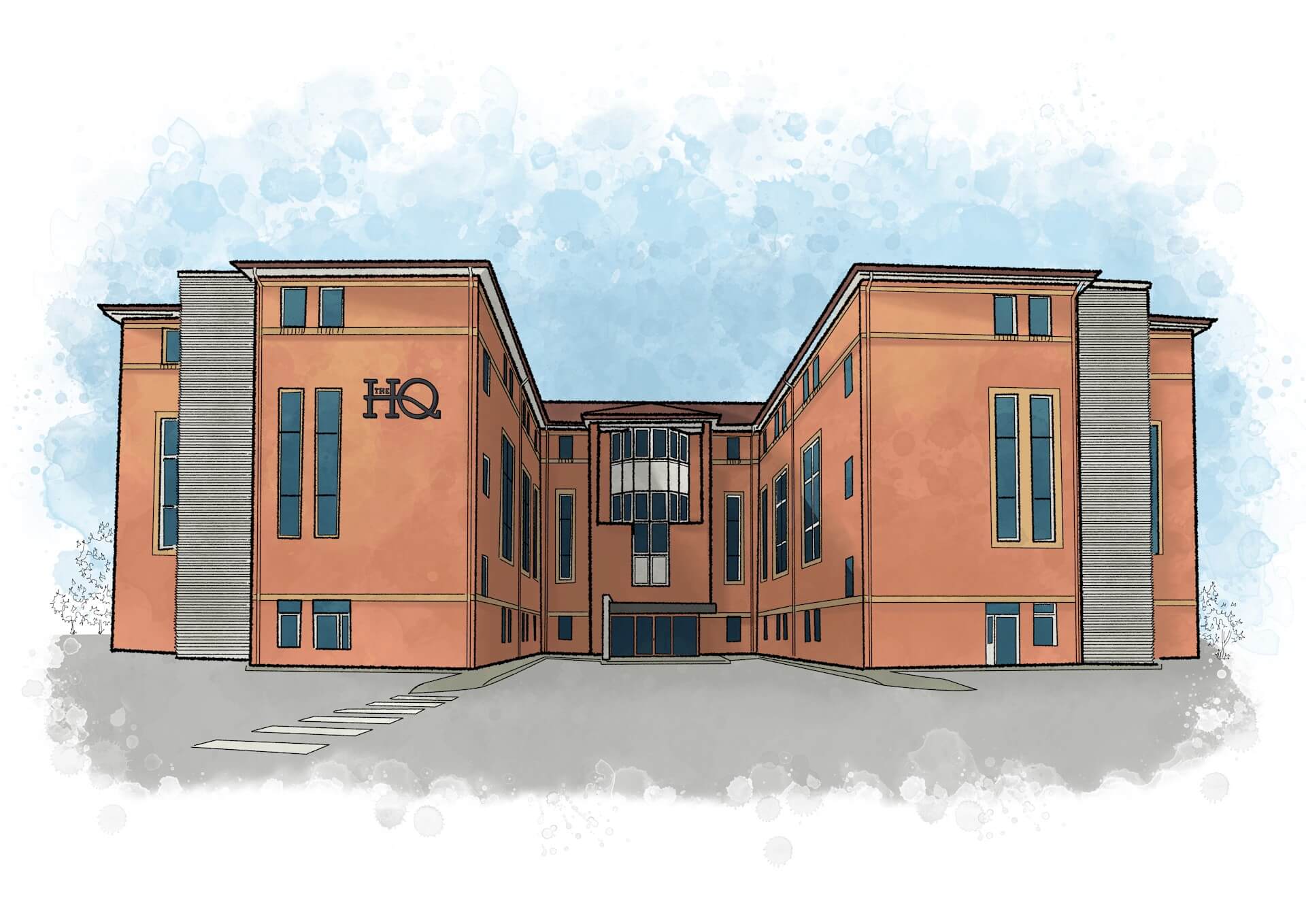 Artist's sketch illustration of The HQ in Chesterfield